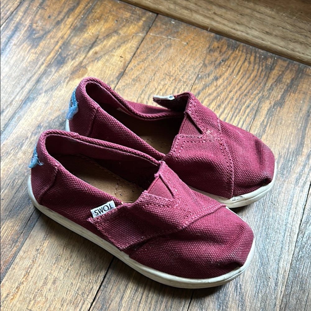 TOMS Kids Slip-On Shoes - Red